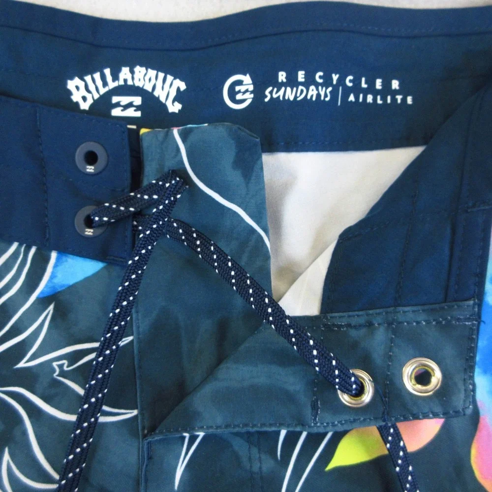 Billabong Board Shorts Mens 28 Navy Blue Floral Recycler Sundays Airlite Surf